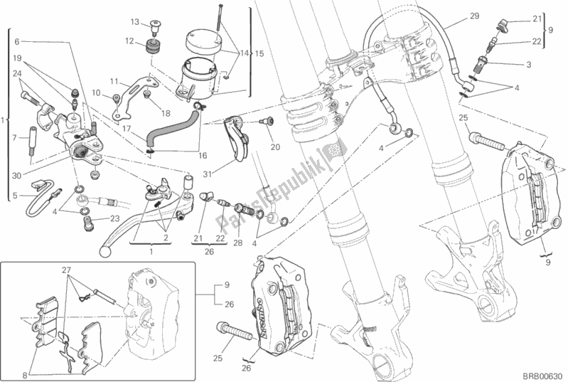 Wszystkie części do Przedni Uk? Ad Hamulcowy Ducati Superbike 959 Panigale ABS 2019